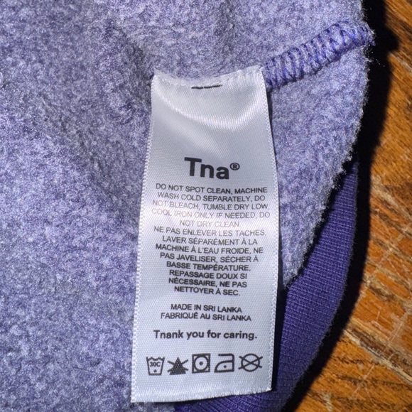 TNA Cozy Fleece Boyfriend Boxy Zip-Up Hoodie purple - size Small - Picture 7 of 8